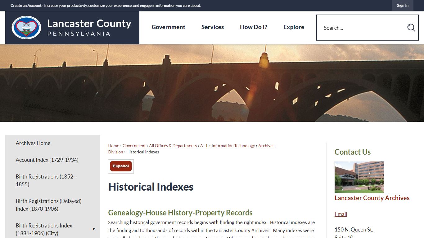 Historical Indexes | Lancaster County, PA - Official Website